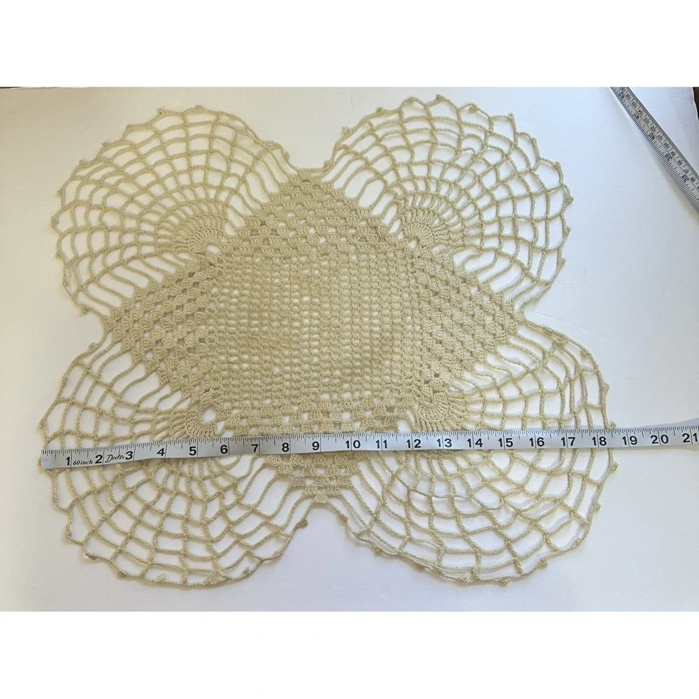 Vintage Hand Crocheted Doilies Lot of 3‎ Country Cottage Decor Shabby Chic Boho